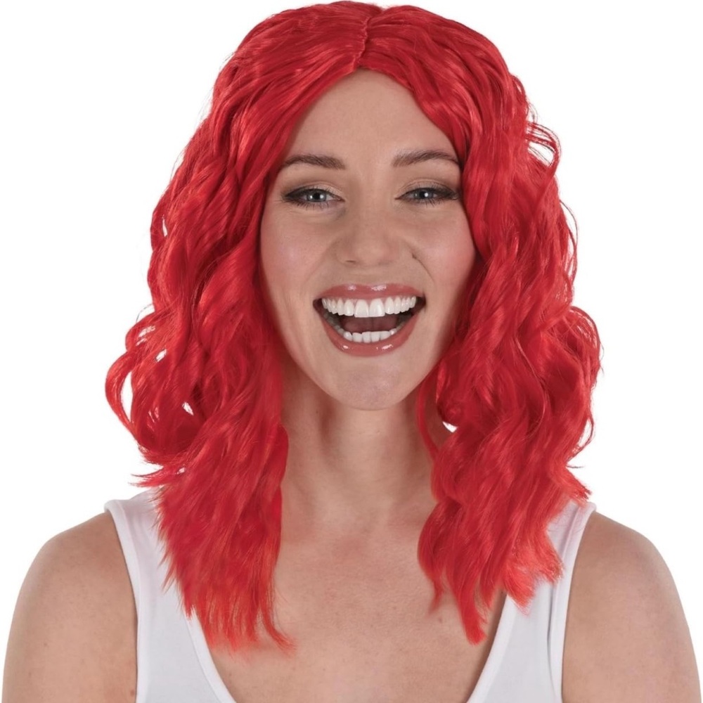 Vibrant Red Wavy Hair Wig NEW in Package Halloween Womens
